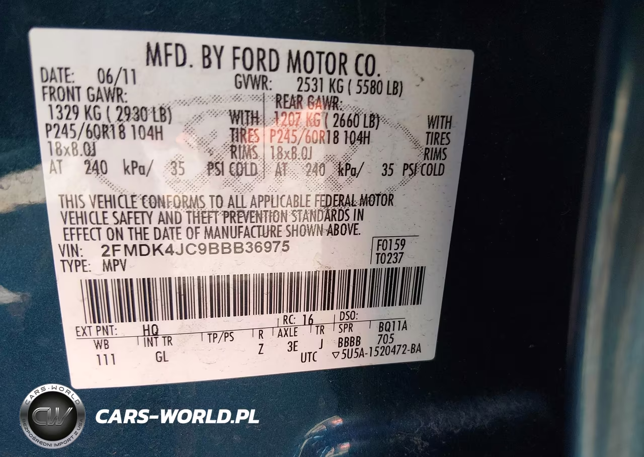 2011 Ford Edge Sel VIN:2FMDK4JC9BBB36975 - 9