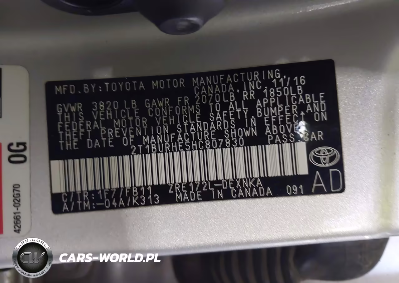 2017 Toyota Corolla Le VIN:2T1BURHE5HC807830 - 9