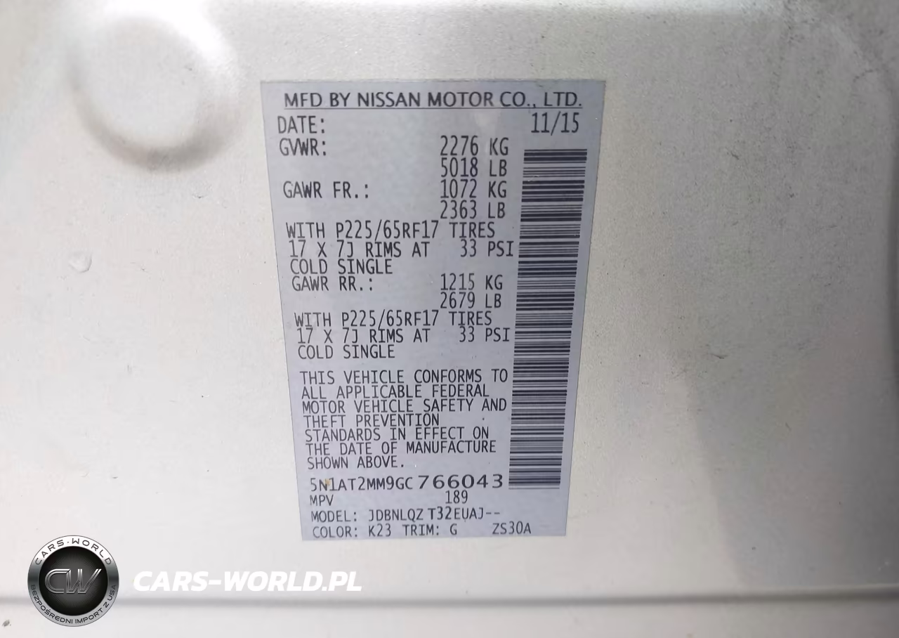 2016 Nissan Rogue Sv VIN:5N1AT2MM9GC766043 - 9