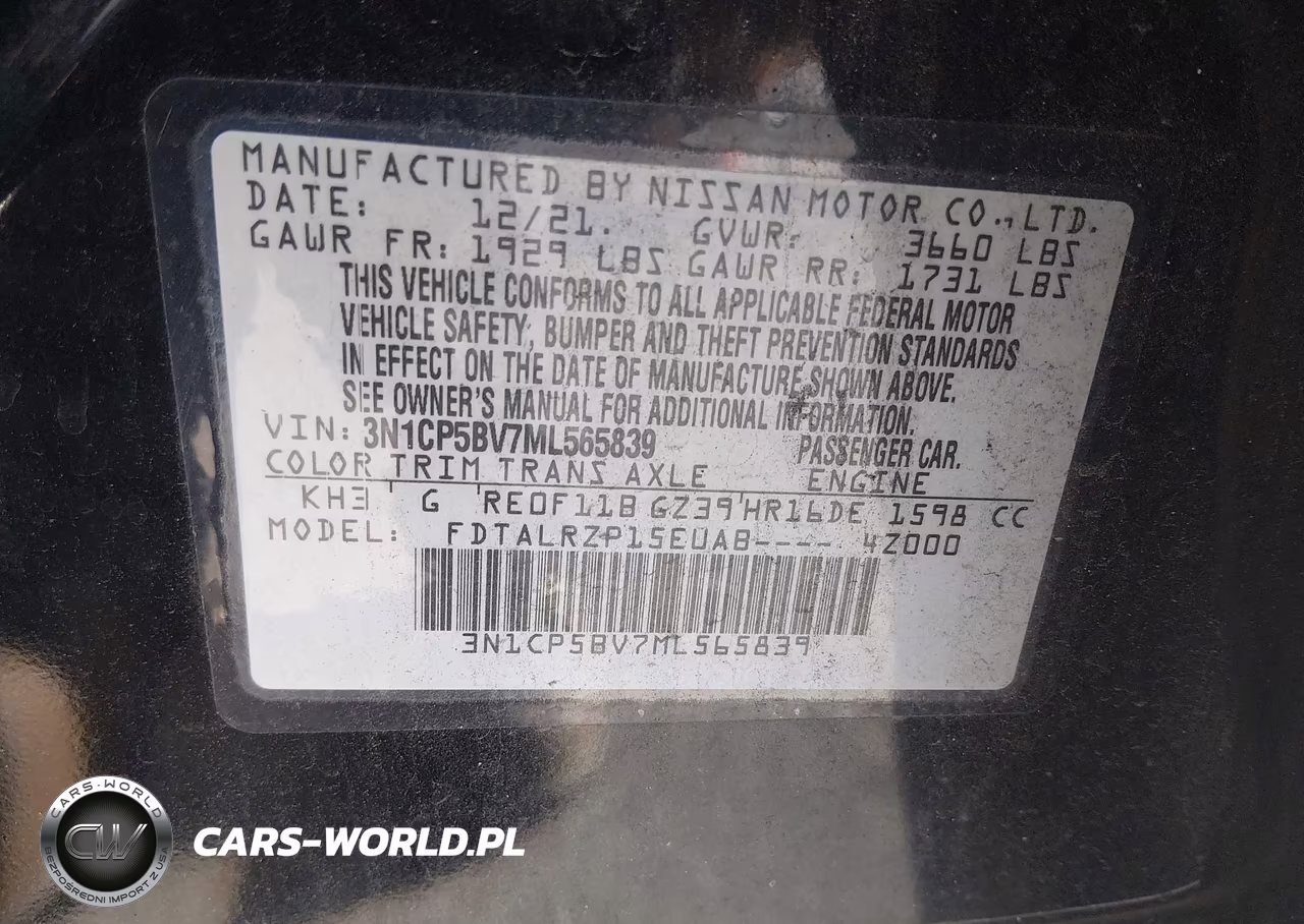2021 Nissan Kicks S Xtronic Cvt VIN:3N1CP5BV7ML565839 - 9