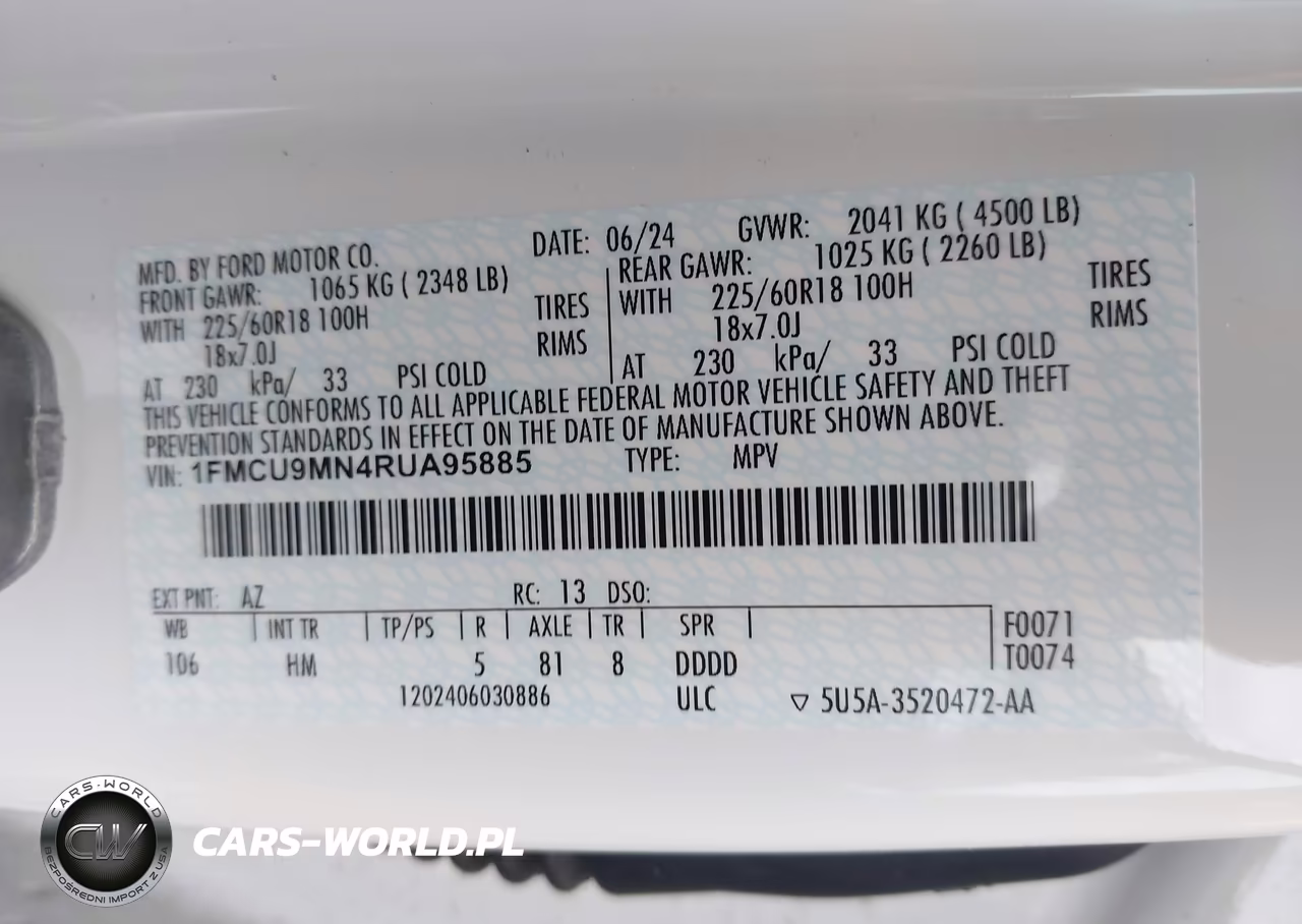 2024 Ford Escape St-Line VIN:1FMCU9MN4RUA95885 - 9