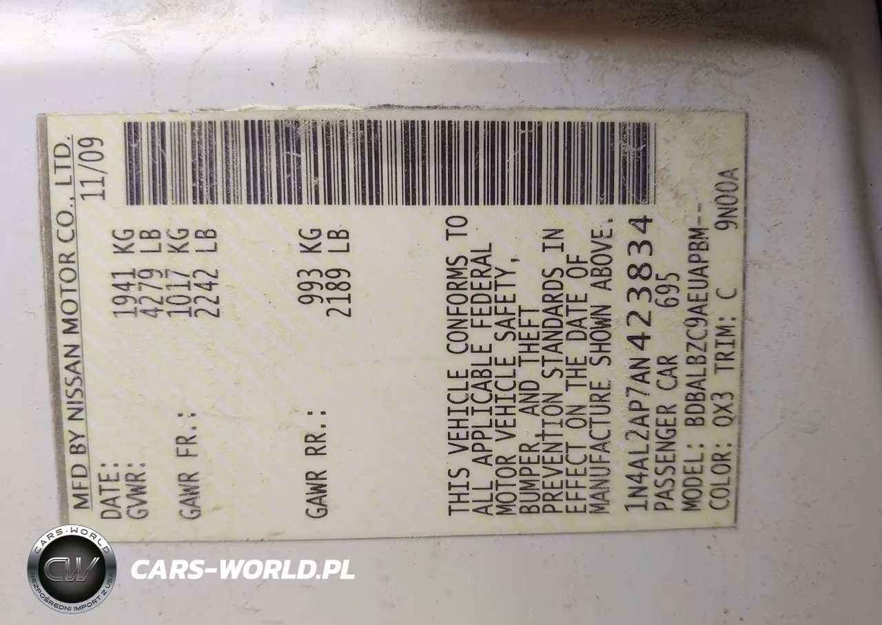 2010 Nissan Altima 2.5 S VIN:1N4AL2AP7AN423834 - 9