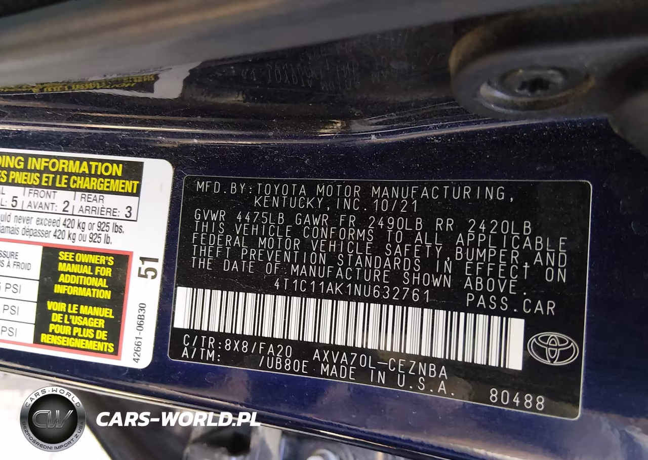 2022 Toyota Camry Le VIN:4T1C11AK1NU632761 - 9