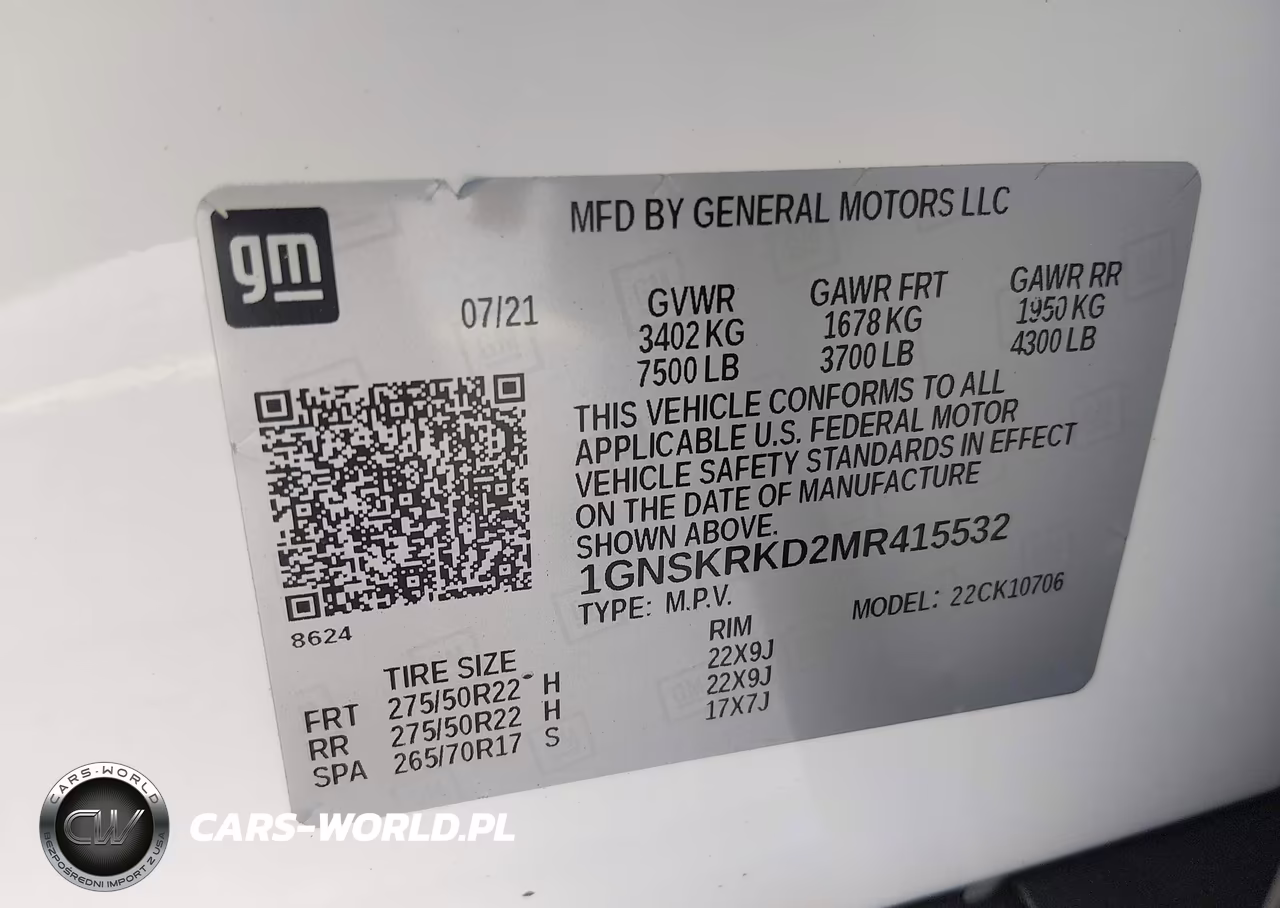 2021 Chevrolet Tahoe 4Wd Rst VIN:1GNSKRKD2MR415532 - 9