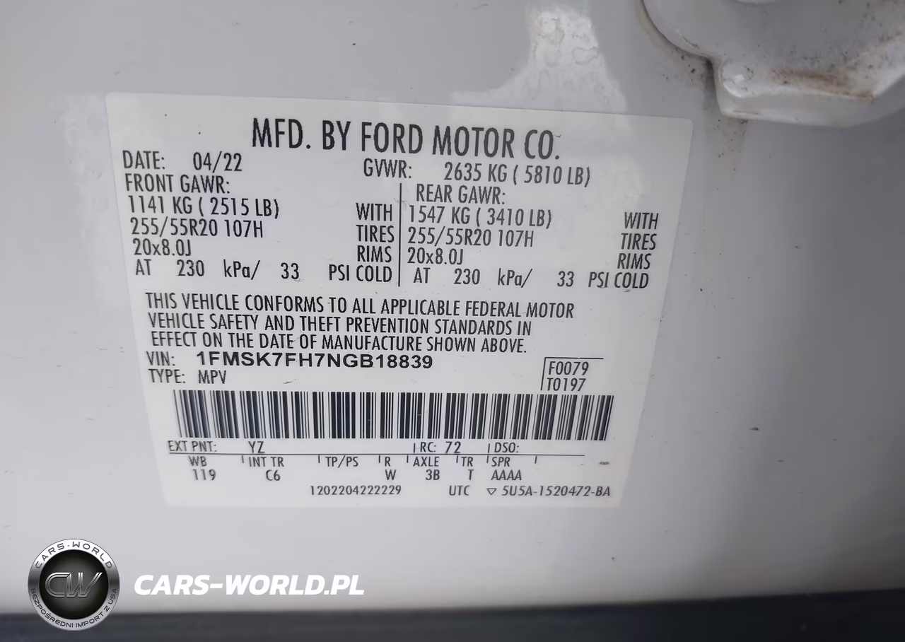 2022 Ford Explorer Limited VIN:1FMSK7FH7NGB18839 - 9