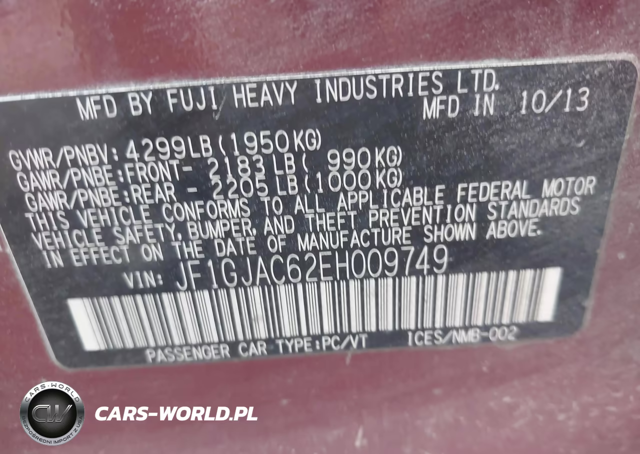 2014 Subaru Impreza 2.0I Premium VIN:JF1GJAC62EH009749 - 9