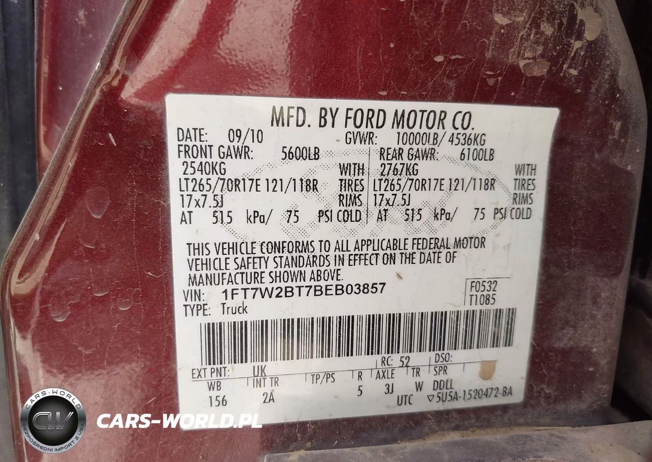 2011 Ford F-250 Xlt VIN:1FT7W2BT7BEB03857 - 9
