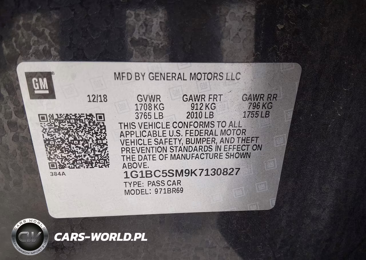 2019 Chevrolet Cruze Ls VIN:1G1BC5SM9K7130827 - 8