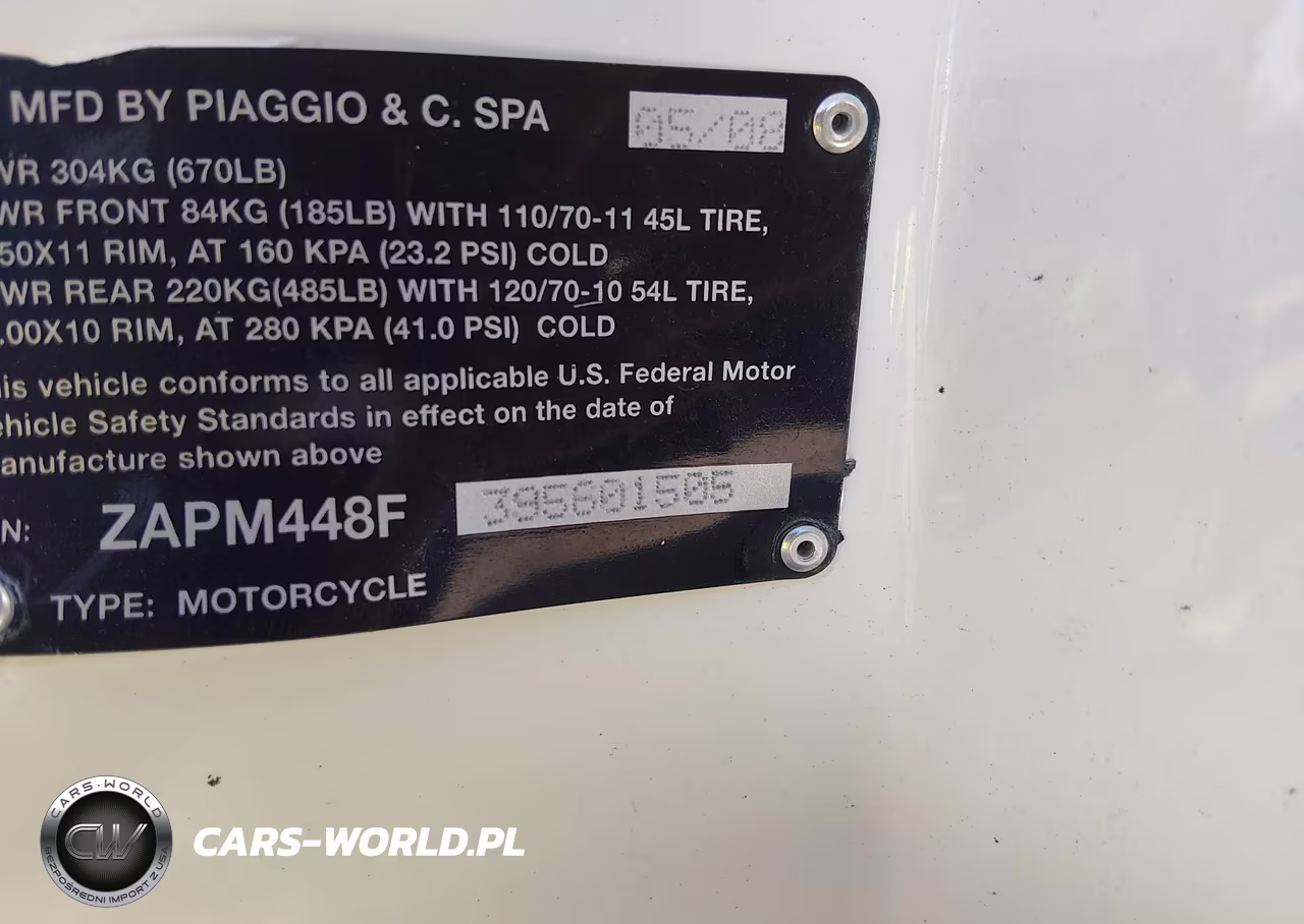 2009 Vespa Lx 150 VIN:ZAPM448F395601505 - 10