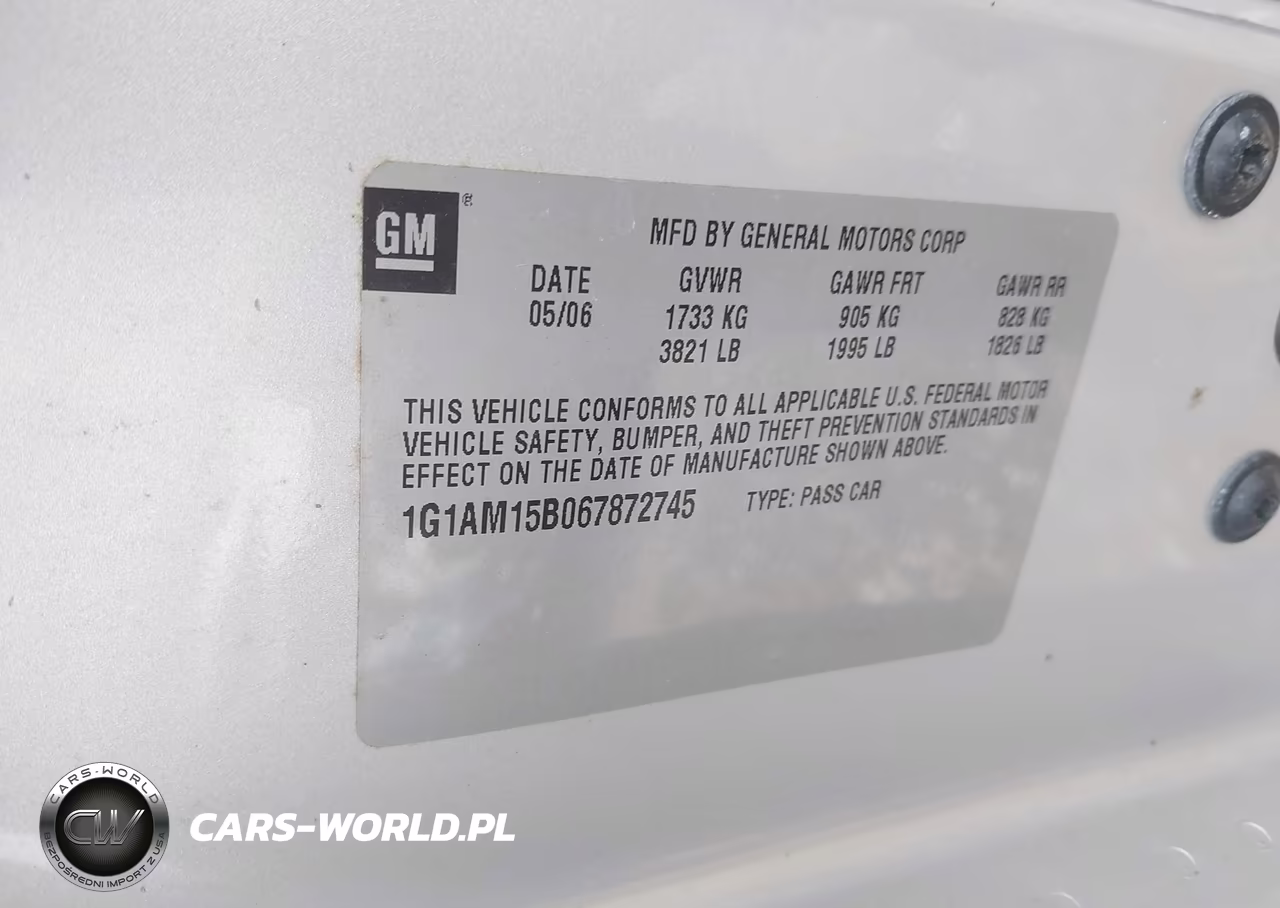 2006 Chevrolet Cobalt Ss VIN:1G1AM15B067872745 - 9