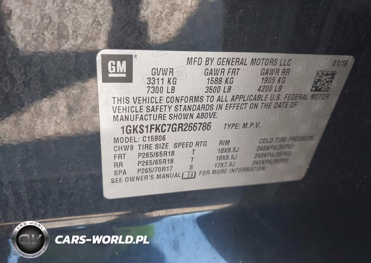 2016 GMC Yukon Xl Sle VIN:1GKS1FKC7GR266786 - 9