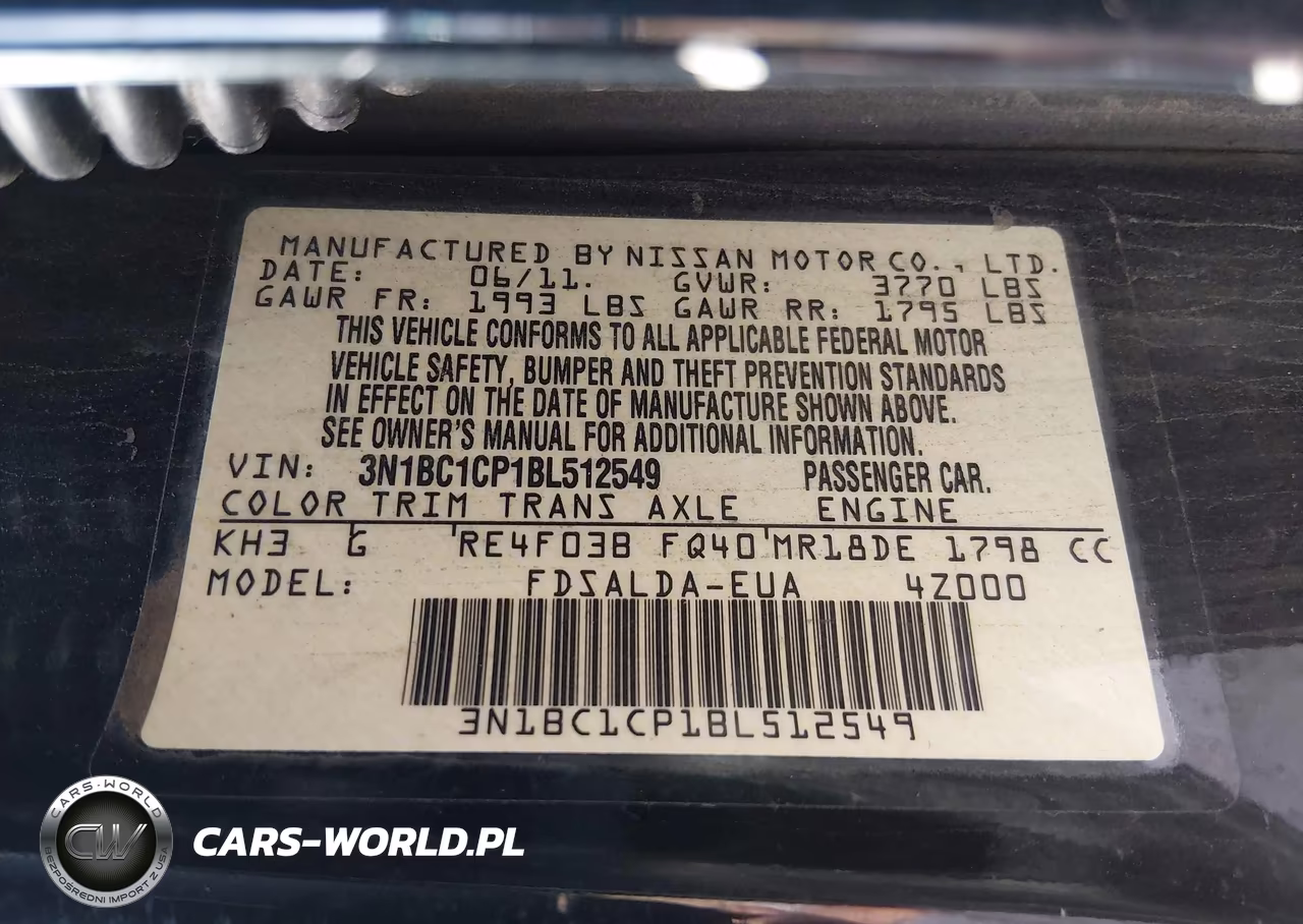 2011 Nissan Versa 1.8S VIN:3N1BC1CP1BL512549 - 9
