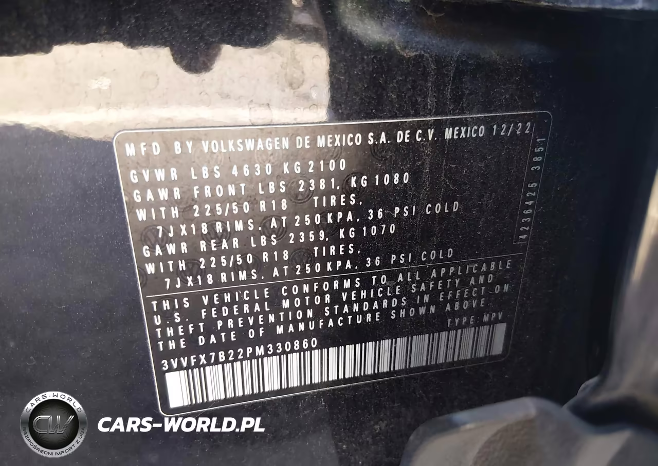 2023 Volkswagen Taos 1.5T S VIN:3VVFX7B22PM330860 - 9