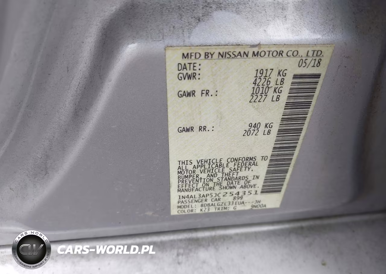 2018 Nissan Altima 2.5 S VIN:1N4AL3AP5JC254351 - 9