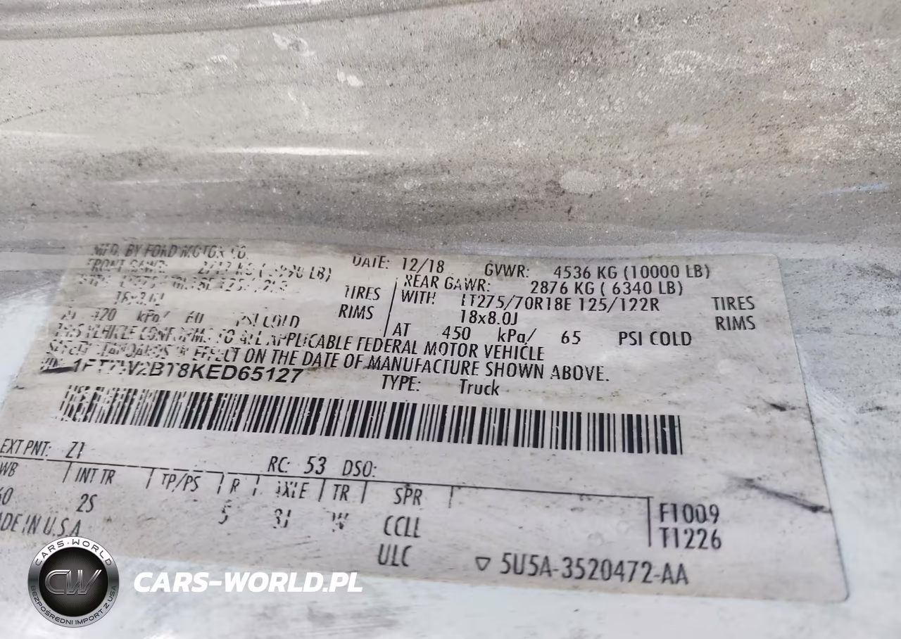 2019 Ford F-250 Xlt VIN:1FT7W2BT8KED65127 - 9