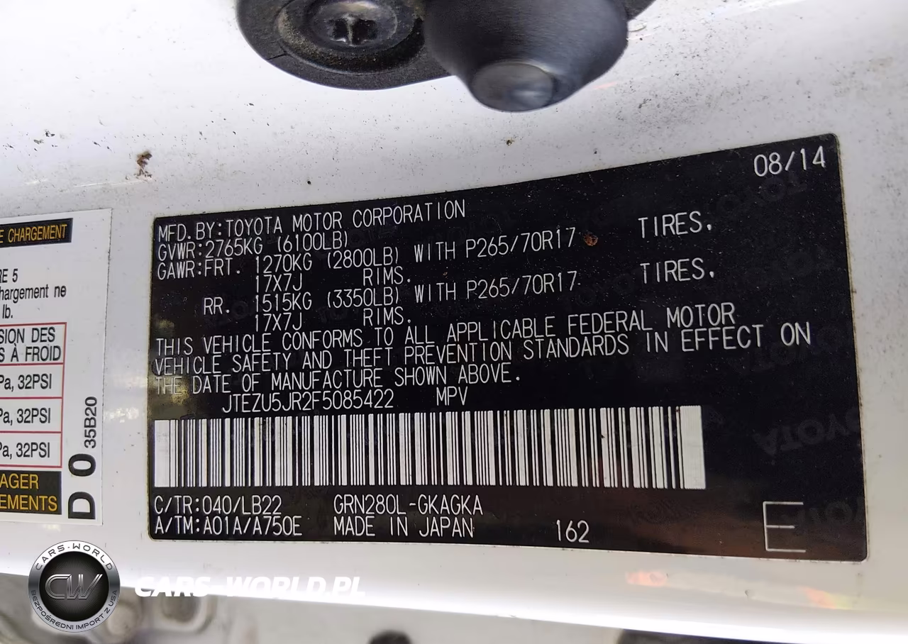 2015 Toyota 4Runner Sr5 Premium VIN:JTEZU5JR2F5085422 - 9