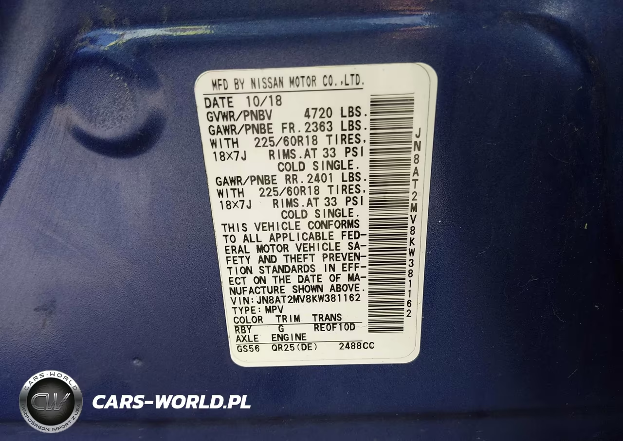 2019 Nissan Rogue Sv VIN:JN8AT2MV8KW381162 - 9