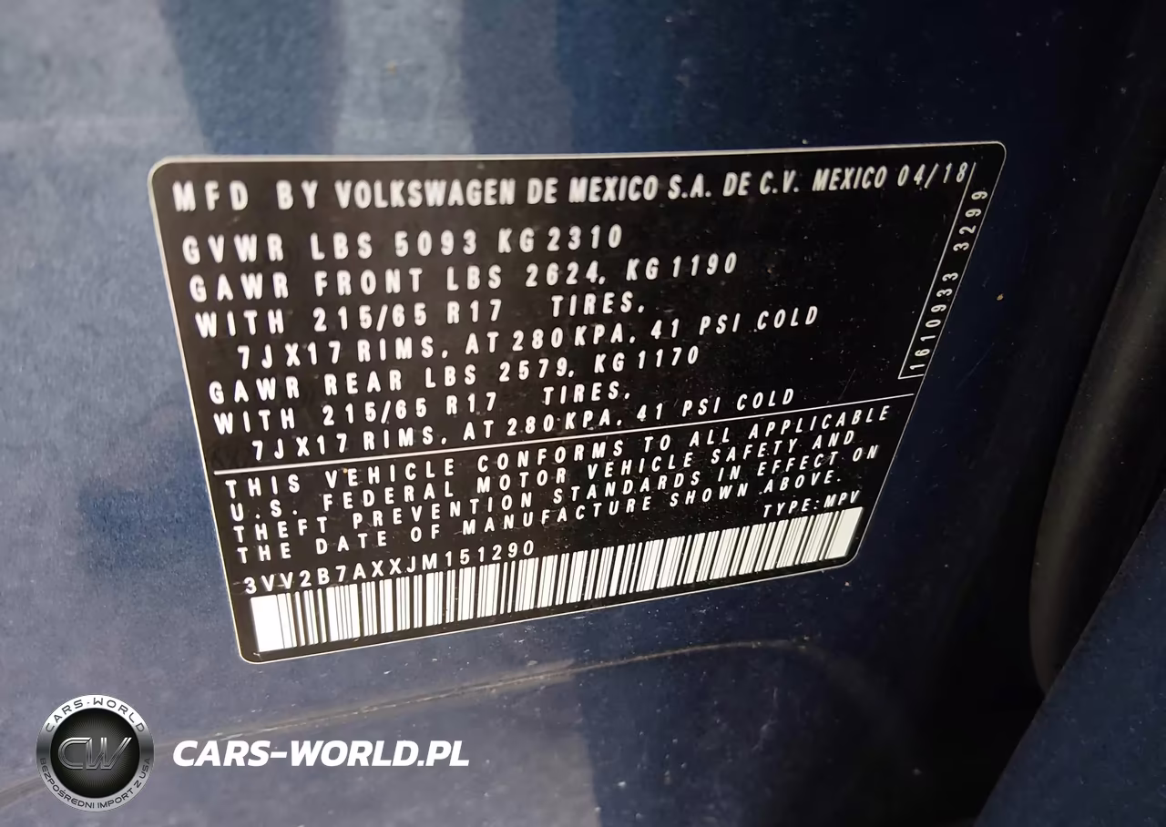 2018 Volkswagen Tiguan 2.0T Se-2.0T Sel VIN:3VV2B7AXXJM151290 - 9