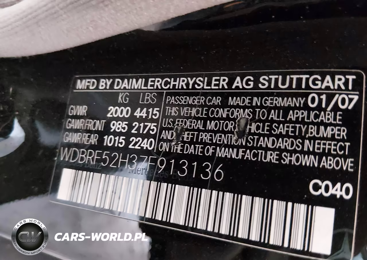 2007 Mercedes-Benz C 230 Sport VIN:WDBRF52H37F913136 - 9