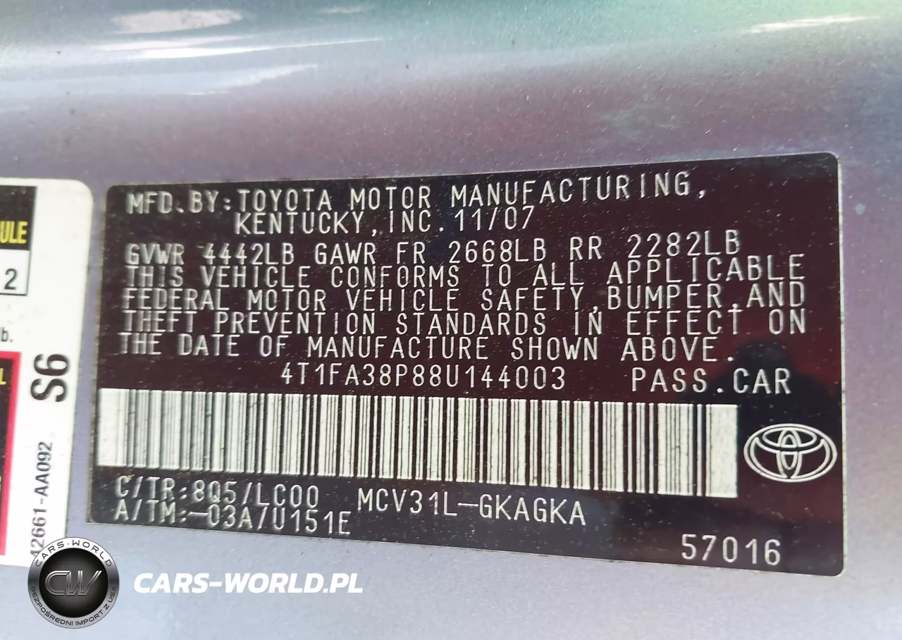 2008 Toyota Camry Solara Sle VIN:4T1FA38P88U144003 - 9