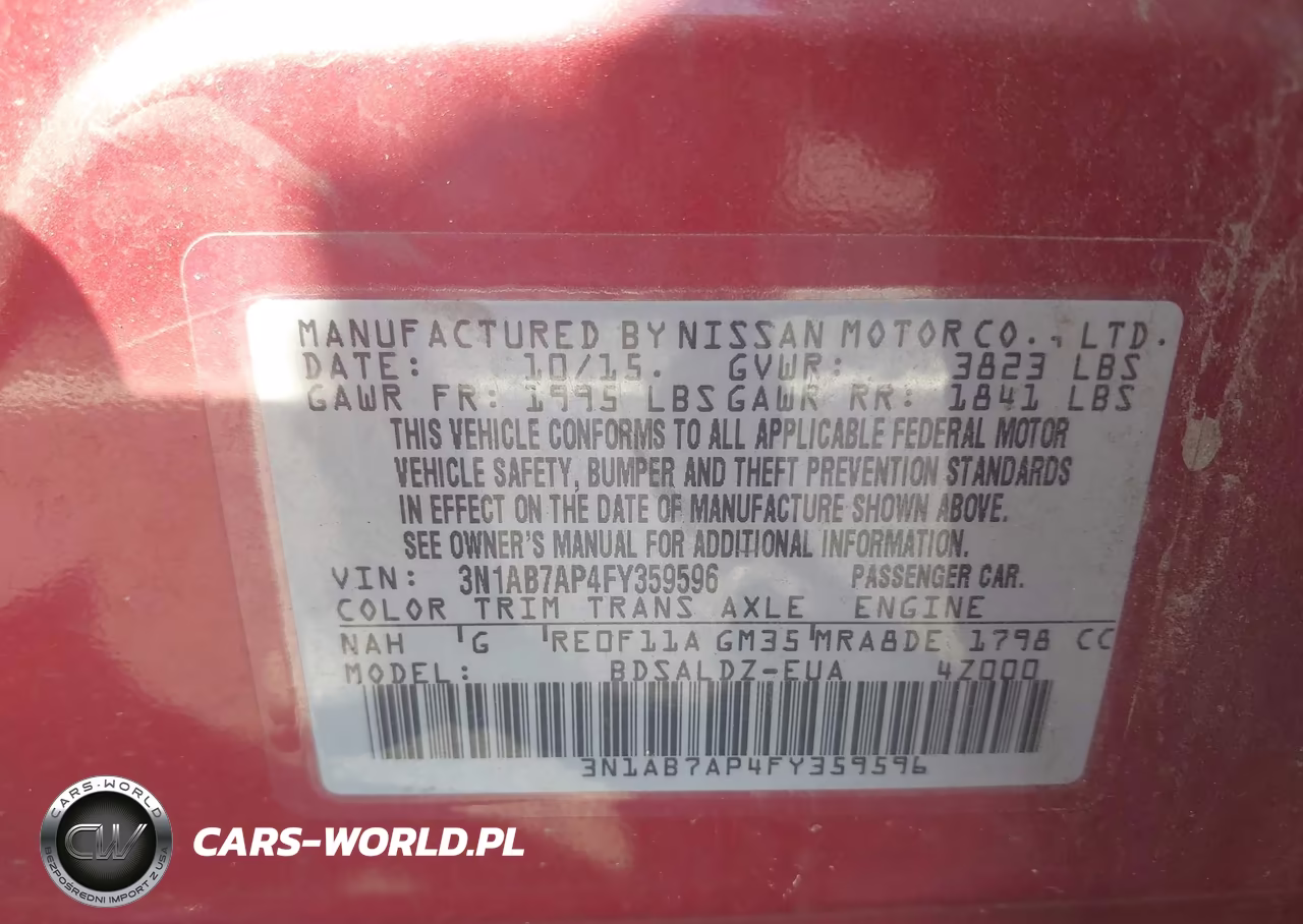 2015 Nissan Sentra Sv VIN:3N1AB7AP4FY359596 - 9