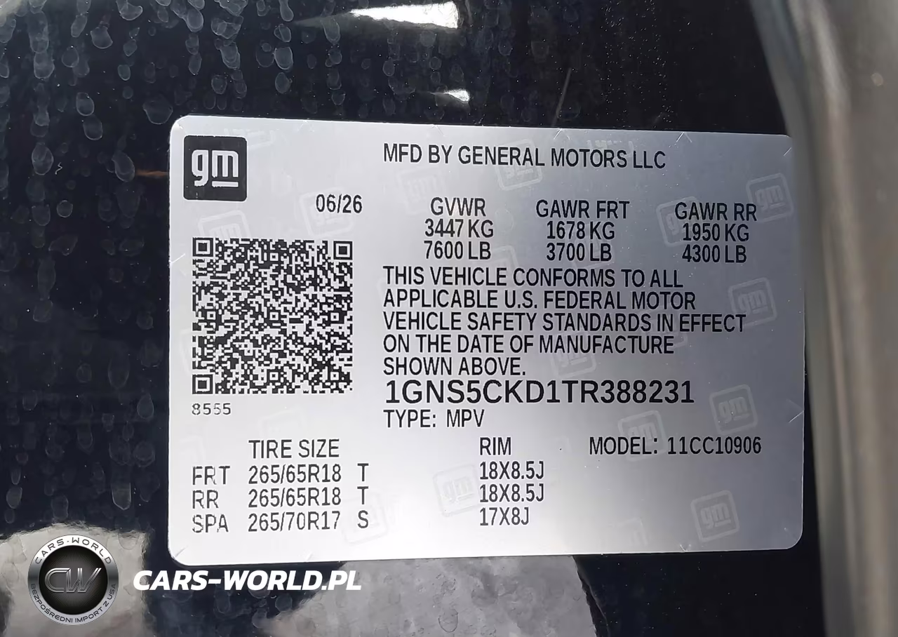 2026 Chevrolet Suburban Lt, Rwd VIN:1GNS5CKD1TR388231 - 9