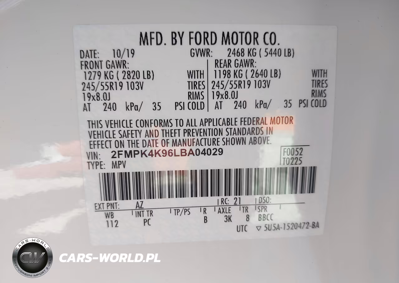 2020 Ford Edge Titanium VIN:2FMPK4K96LBA04029 - 9