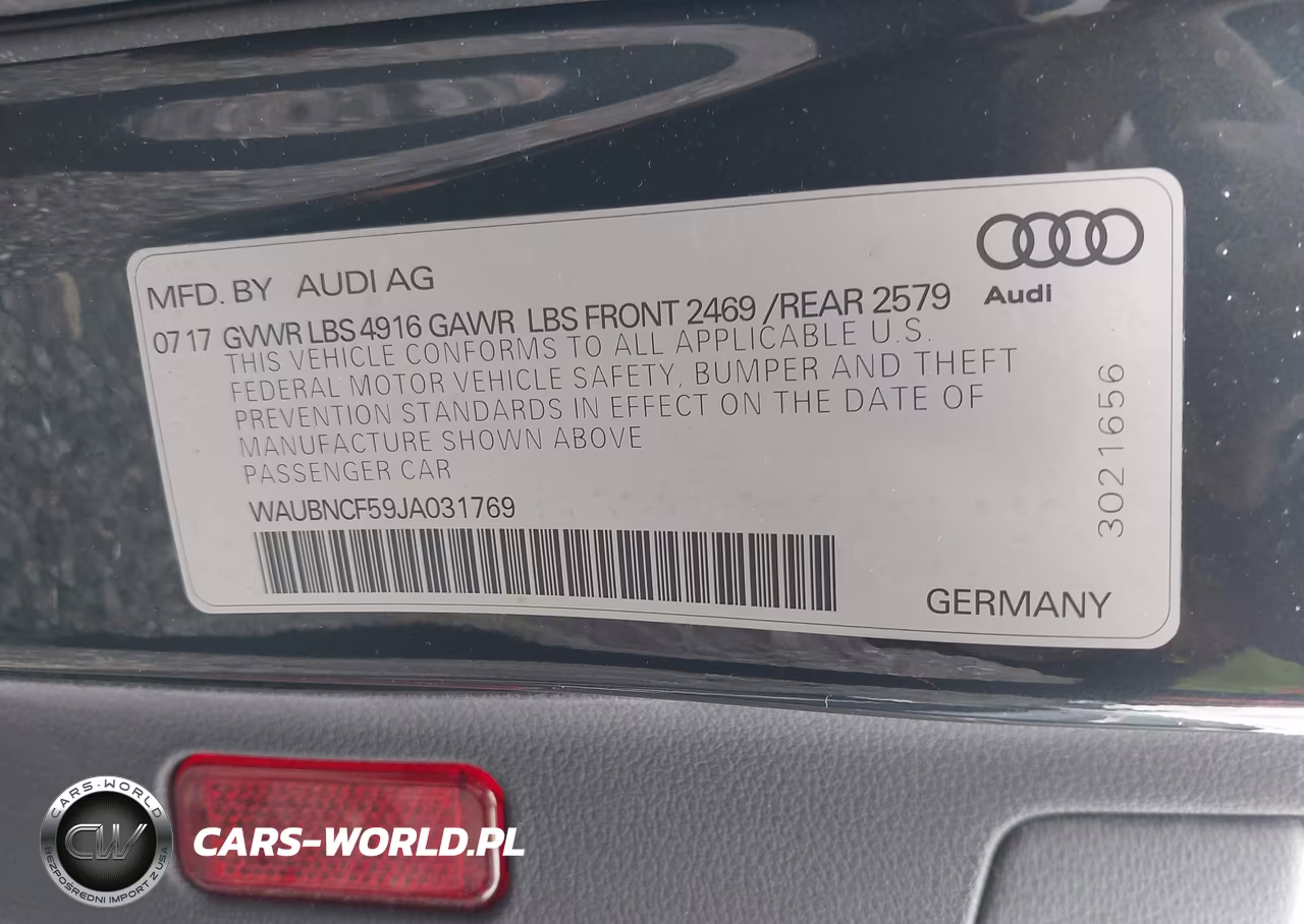 2018 Audi A5 Sportback Premium Plus VIN:WAUBNCF59JA031769 - 9