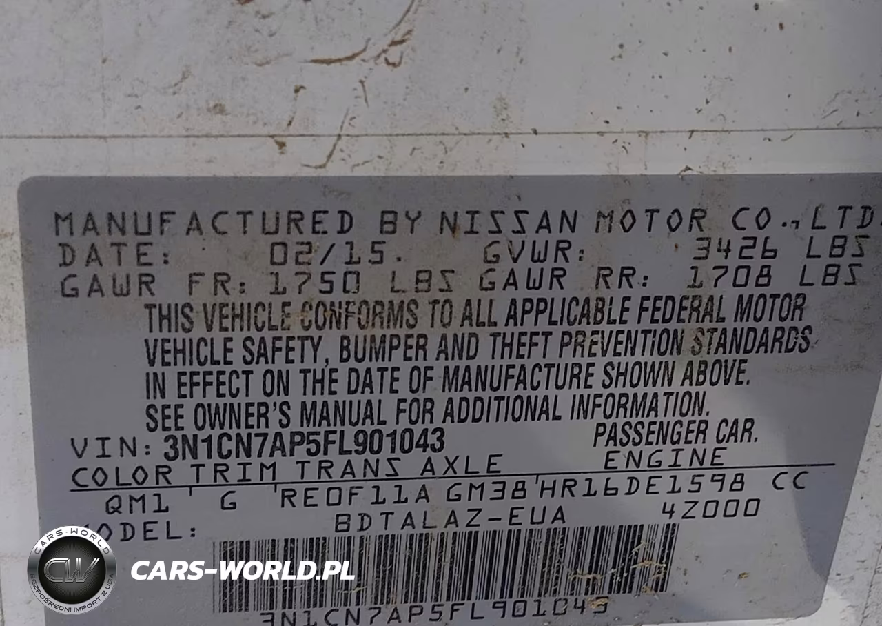 2015 Nissan Versa 1.6 S+ VIN:3N1CN7AP5FL901043 - 9