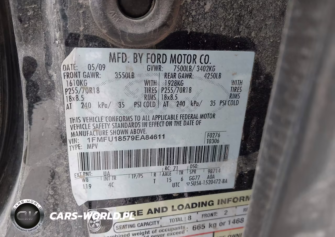 2009 Ford Expedition Eddie Bauer VIN:1FMFU18579EA84611 - 9