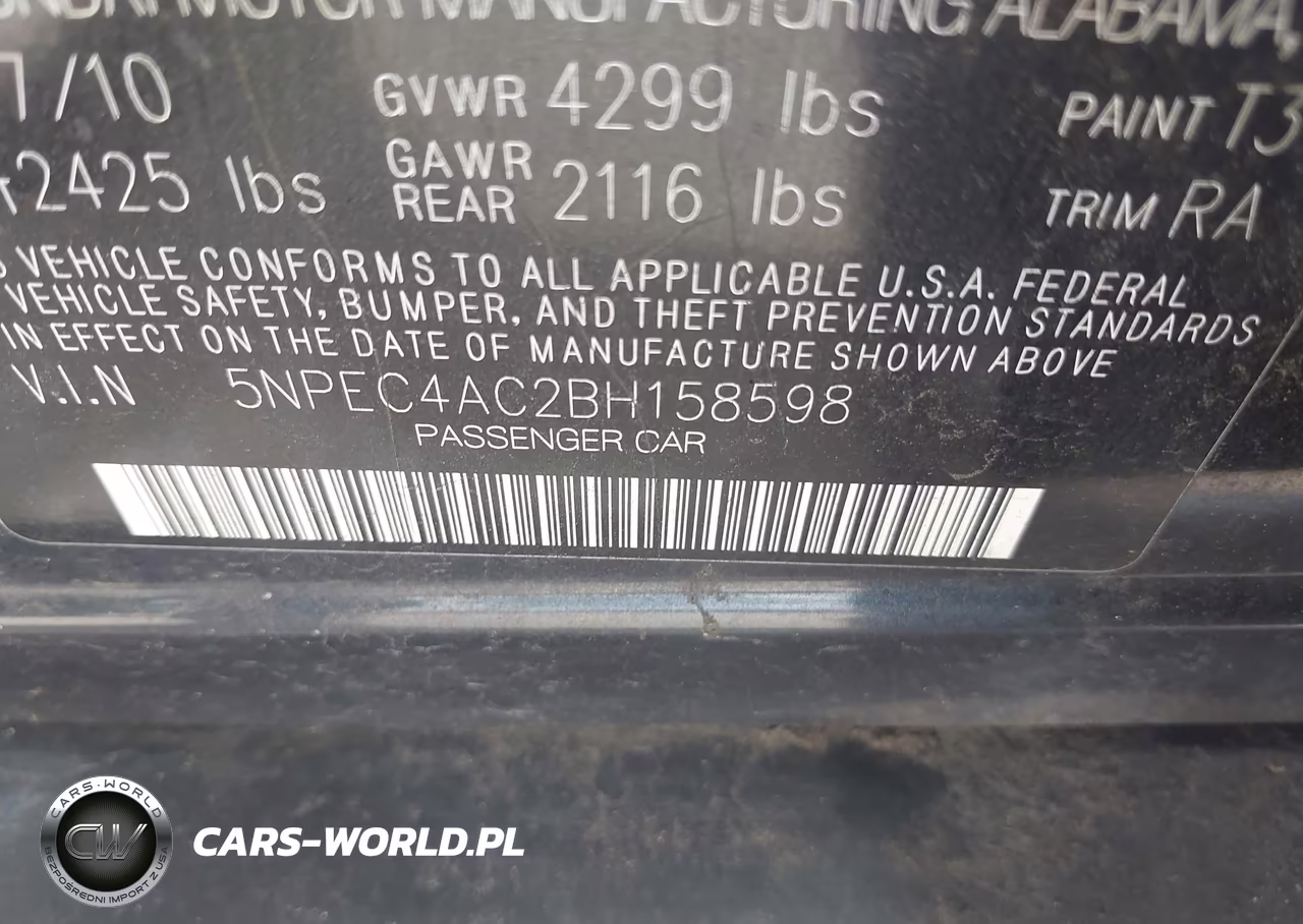 2011 Hyundai Sonata Se VIN:5NPEC4AC2BH158598 - 9