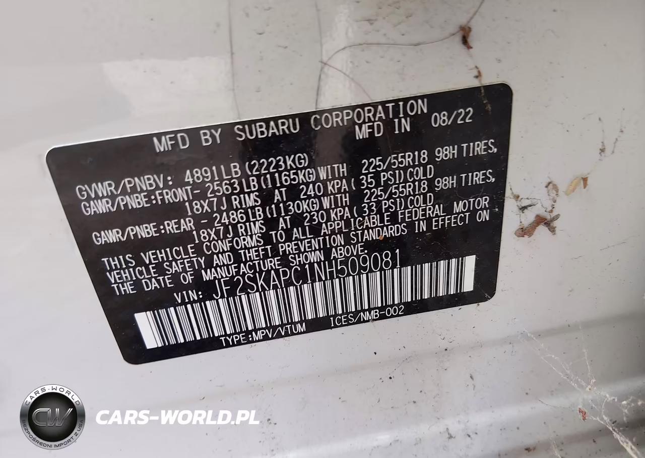 2022 Subaru Forester Limited VIN:JF2SKAPC1NH509081 - 9