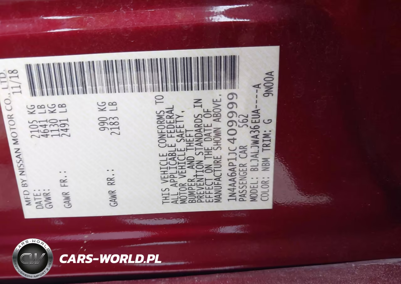 2018 Nissan Maxima 3.5 Sv VIN:1N4AA6AP1JC409999 - 9