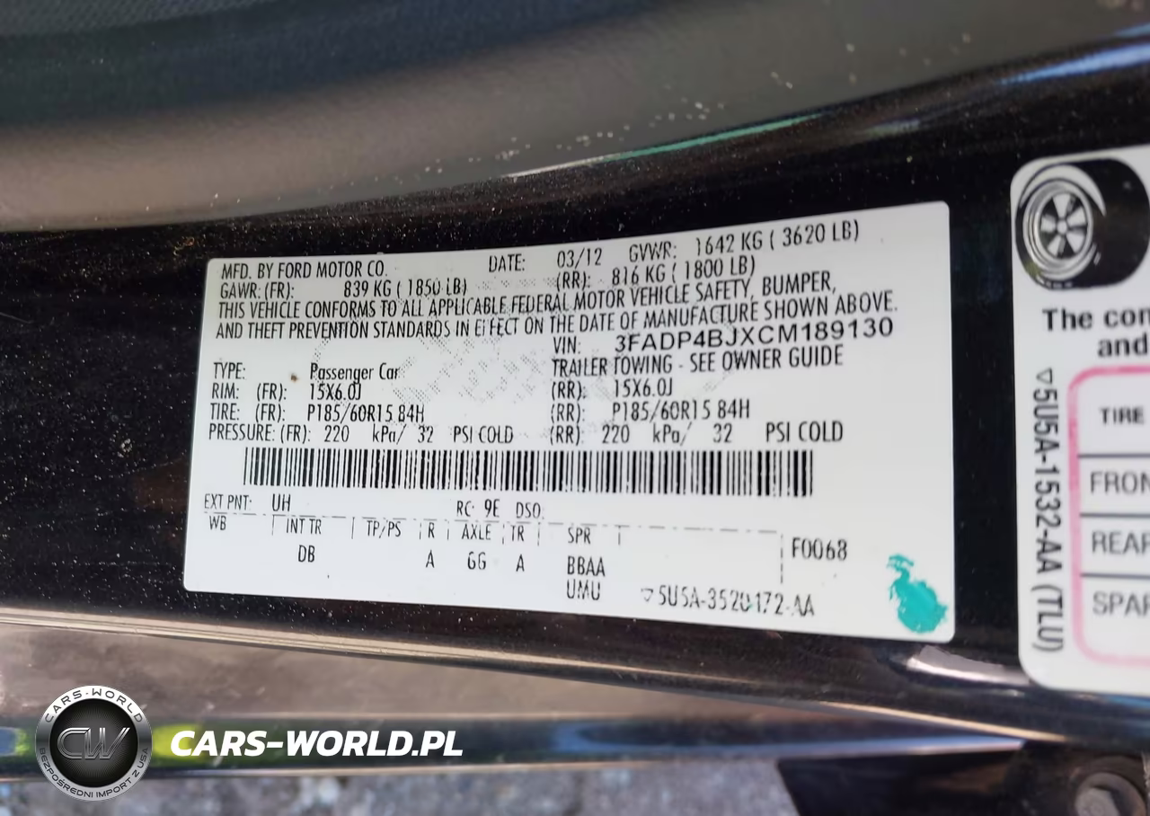 2012 Ford Fiesta Se VIN:3FADP4BJXCM189130 - 9