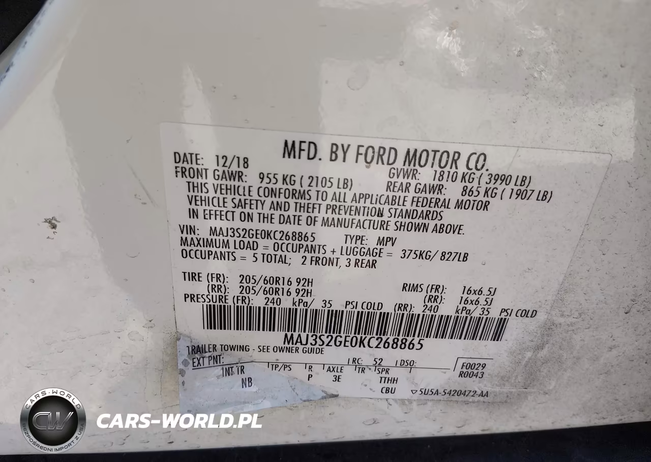 2019 Ford Ecosport Se VIN:MAJ3S2GE0KC268865 - 9
