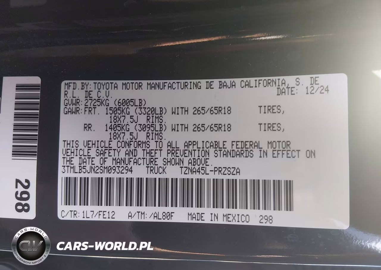 2025 Toyota Tacoma Trd Sport VIN:3TMLB5JN2SM093294 - 9