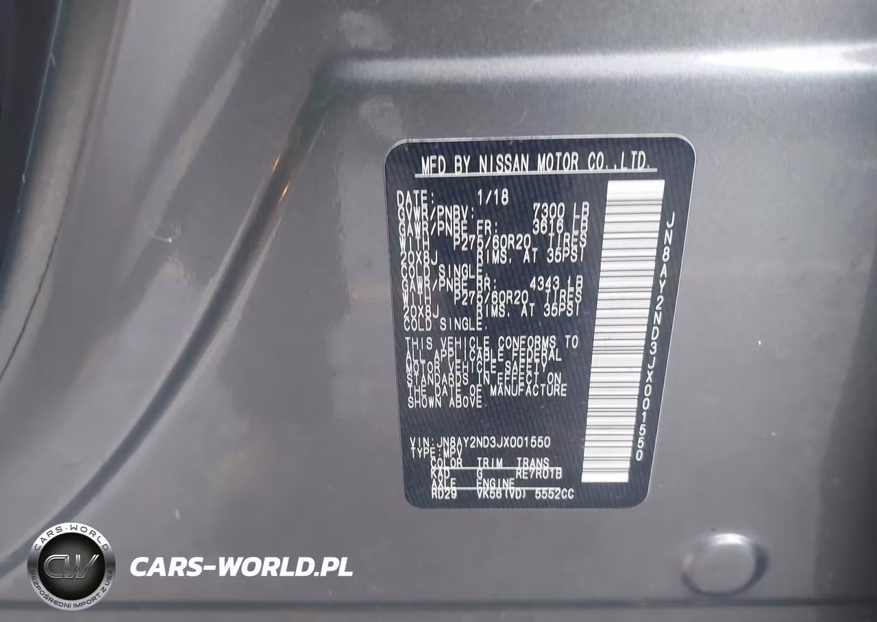 2018 Nissan Armada Sl VIN:JN8AY2ND3JX001550 - 9