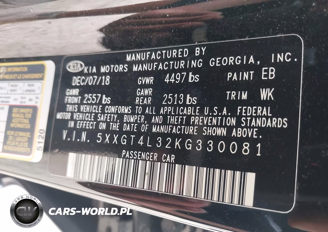 2019 Kia Optima Lx VIN:5XXGT4L32KG330081 - 9