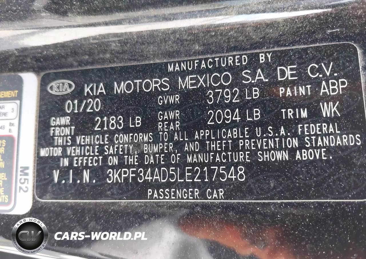 2020 Kia Forte Gt-Line VIN:3KPF34AD5LE217548 - 9