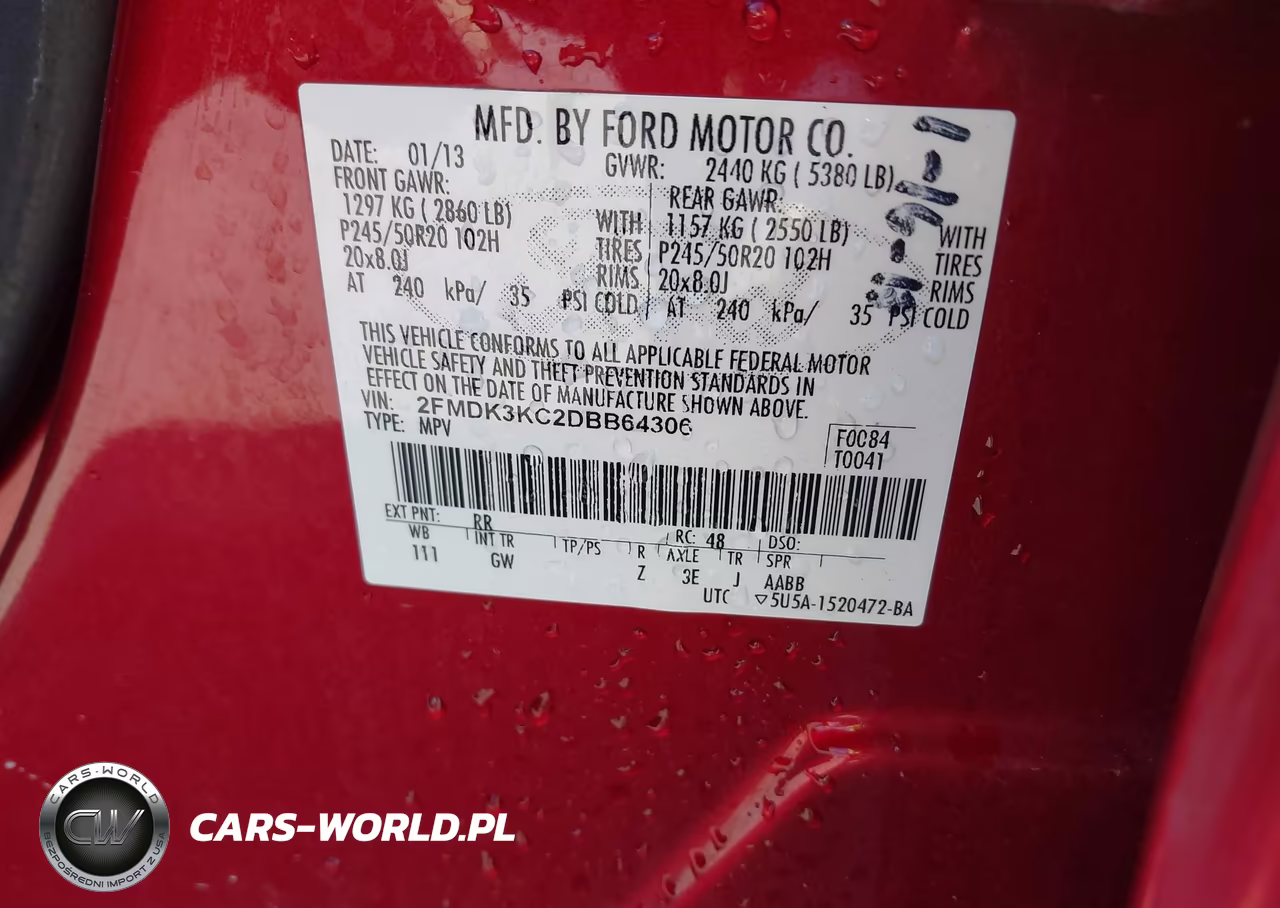 2013 Ford Edge Limited VIN:2FMDK3KC2DBB64306 - 9