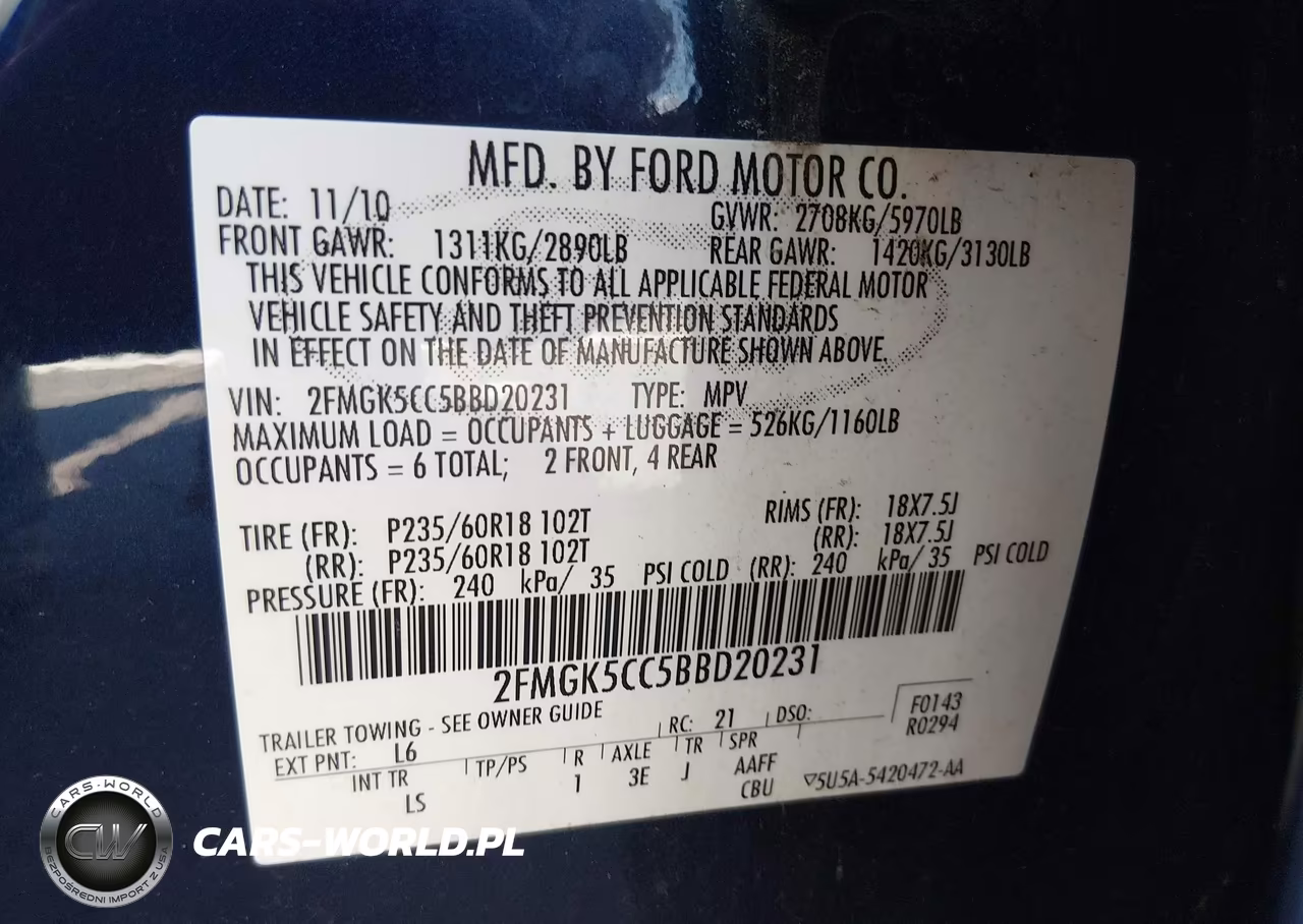 2011 Ford Flex Sel VIN:2FMGK5CC5BBD20231 - 9