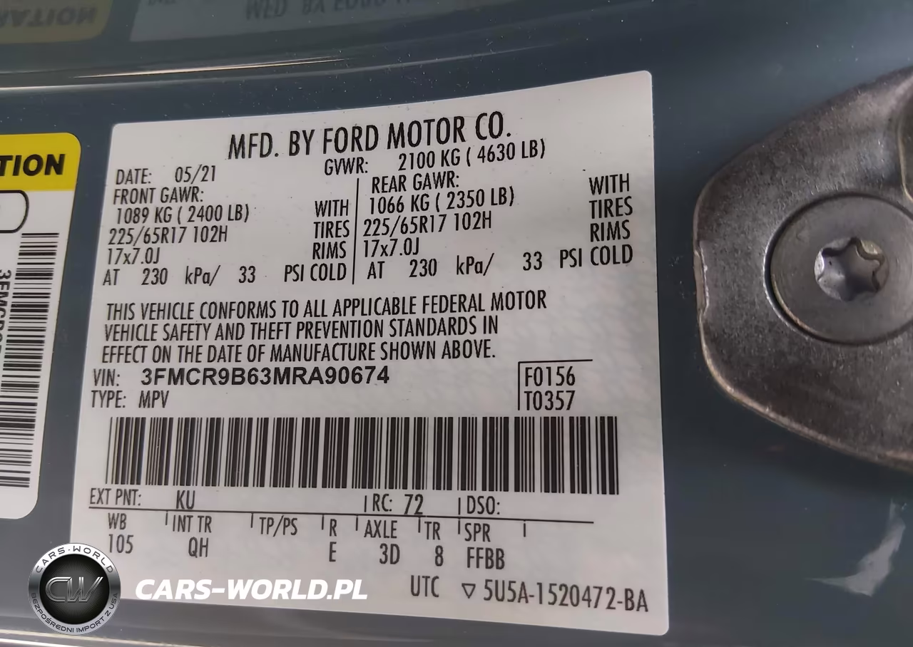 2021 Ford Bronco Sport Big Bend VIN:3FMCR9B63MRA90674 - 9