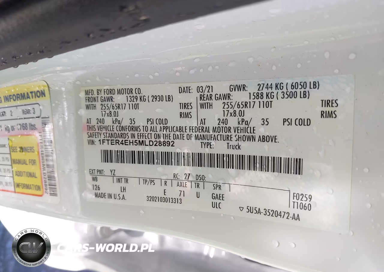 2021 Ford Ranger Xl VIN:1FTER4EH5MLD28892 - 9