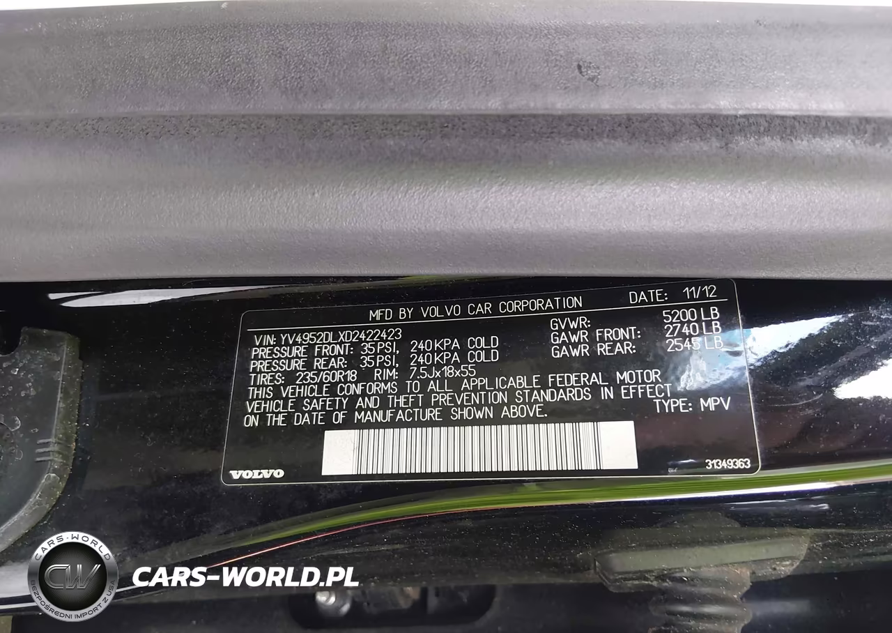 2013 Volvo Xc60 3.2 Premier VIN:YV4952DLXD2422423 - 9
