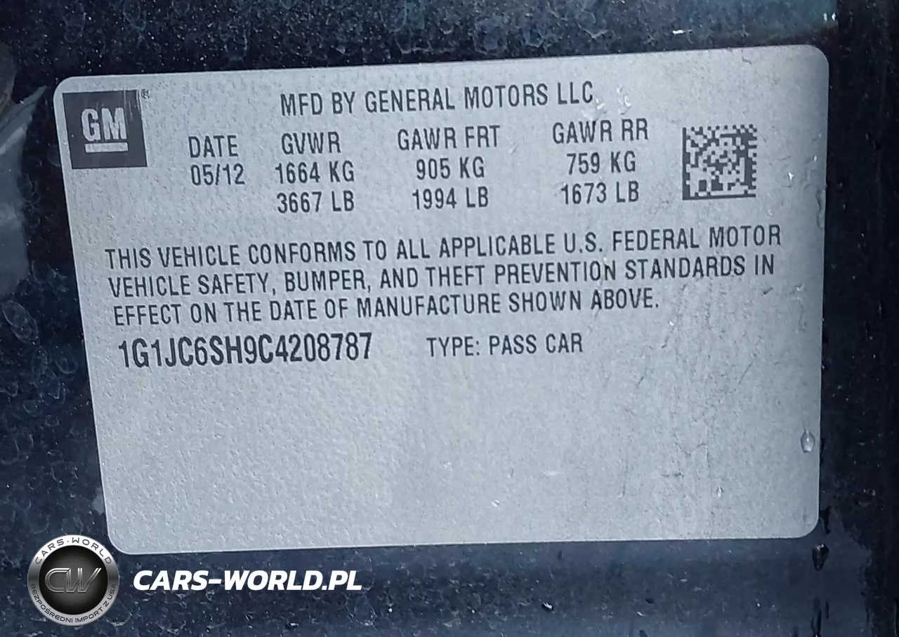 2012 Chevrolet Sonic 2Lt VIN:1G1JC6SH9C4208787 - 9