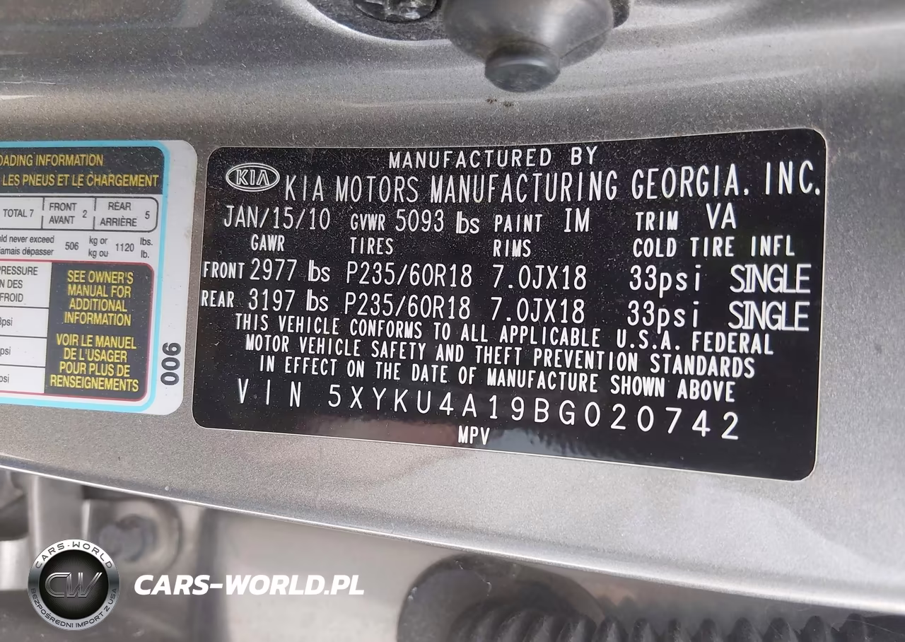 2011 Kia Sorento Ex VIN:5XYKU4A19BG020742 - 9