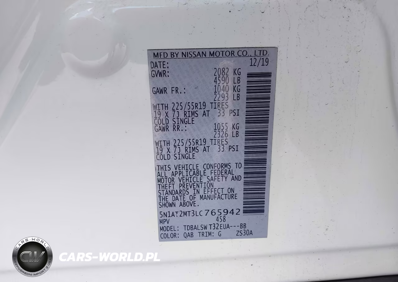 2020 Nissan Rogue Sl Fwd VIN:5N1AT2MT3LC765942 - 9
