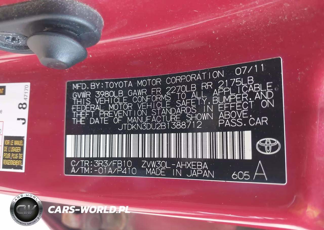 2011 Toyota Prius Three VIN:JTDKN3DU2B1388712 - 9