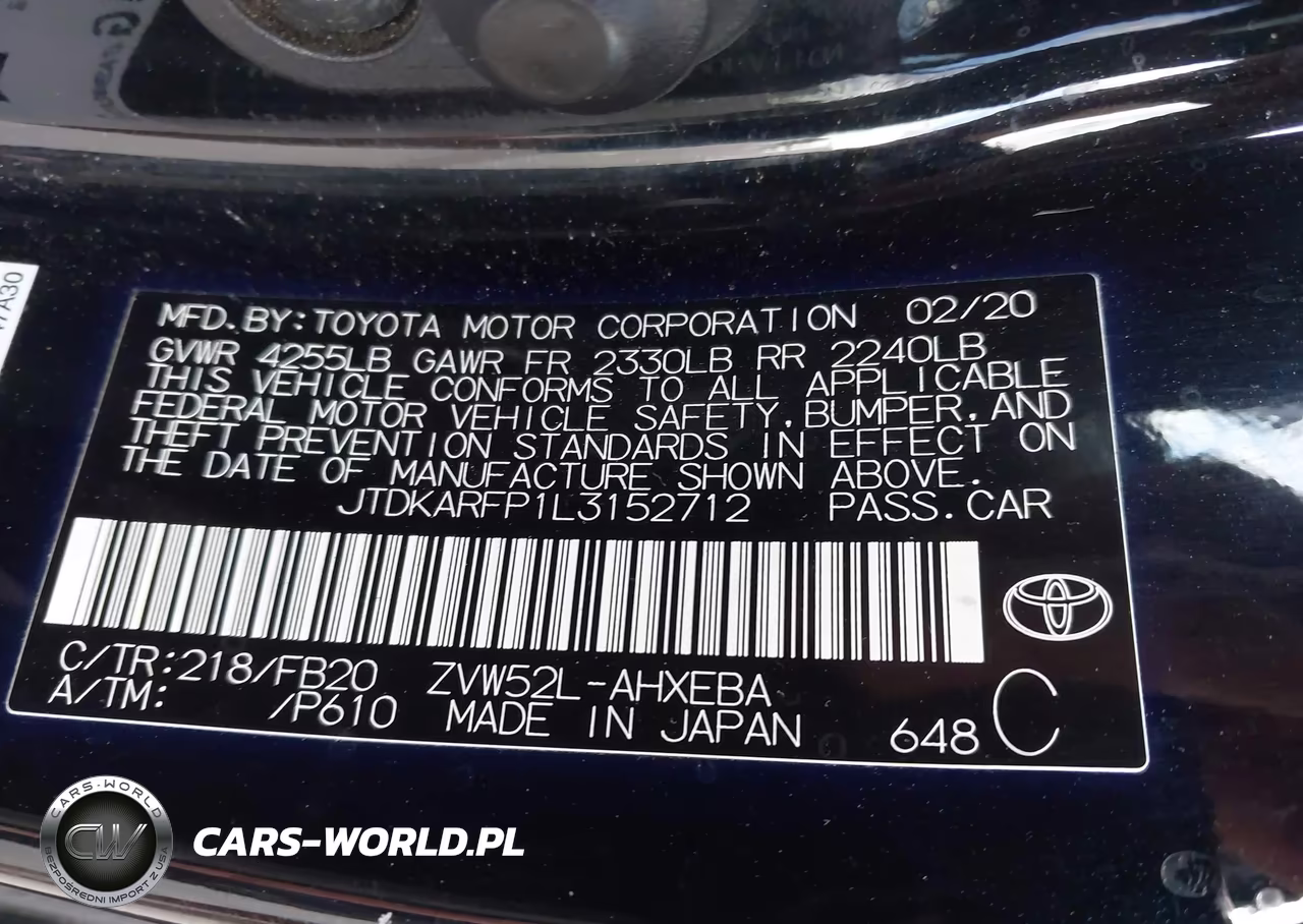 2020 Toyota Prius Prime Le VIN:JTDKARFP1L3152712 - 9