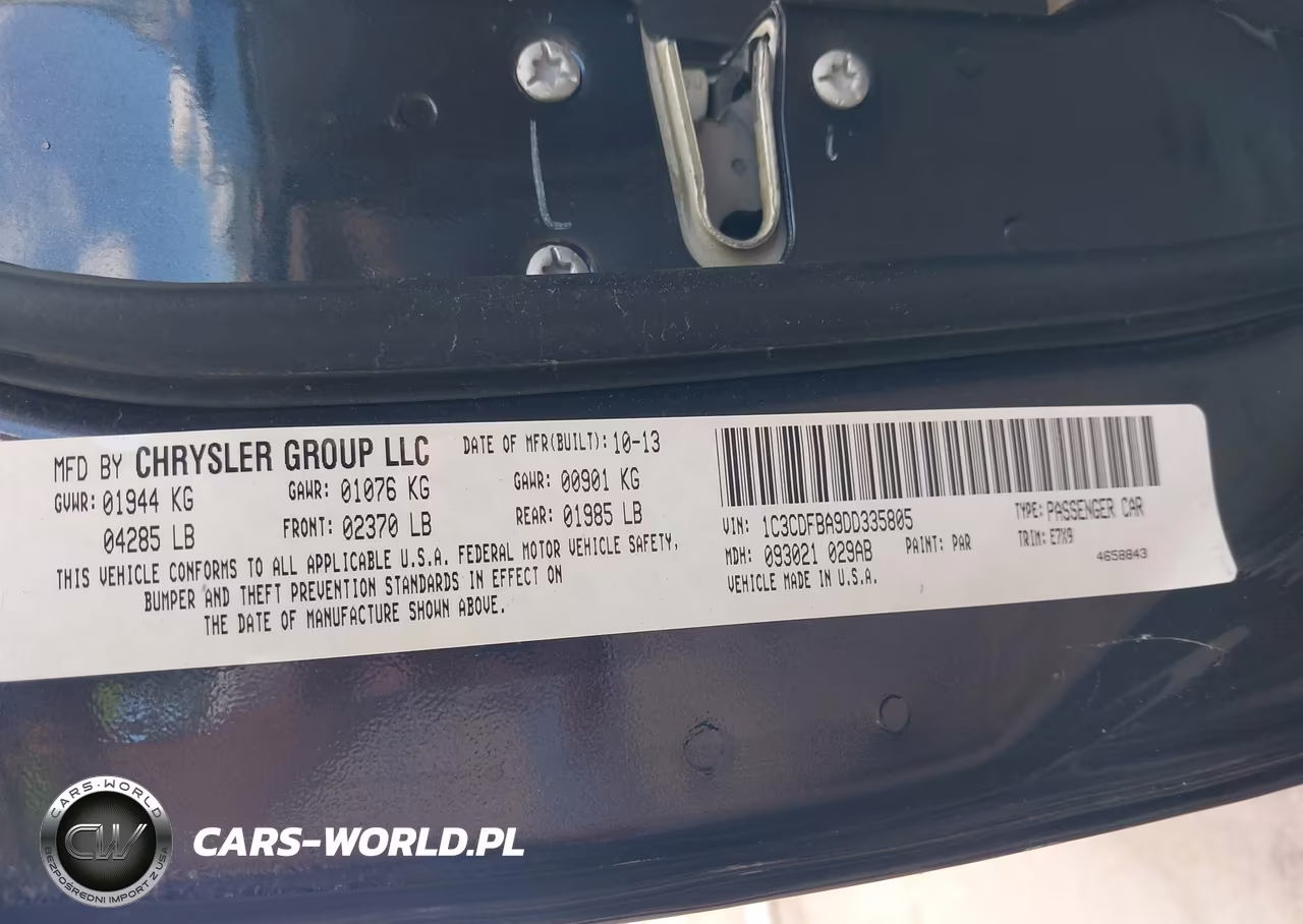 2013 Dodge Dart Sxt VIN:1C3CDFBA9DD335805 - 9